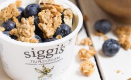 Siggi's Vanilla Yogurt Topped with Blueberries and Granola