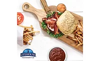 Burger and Fries with Litehouse Aioli Sauce