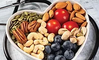Heart Healthy Foods In A Heart Shaped Bowl