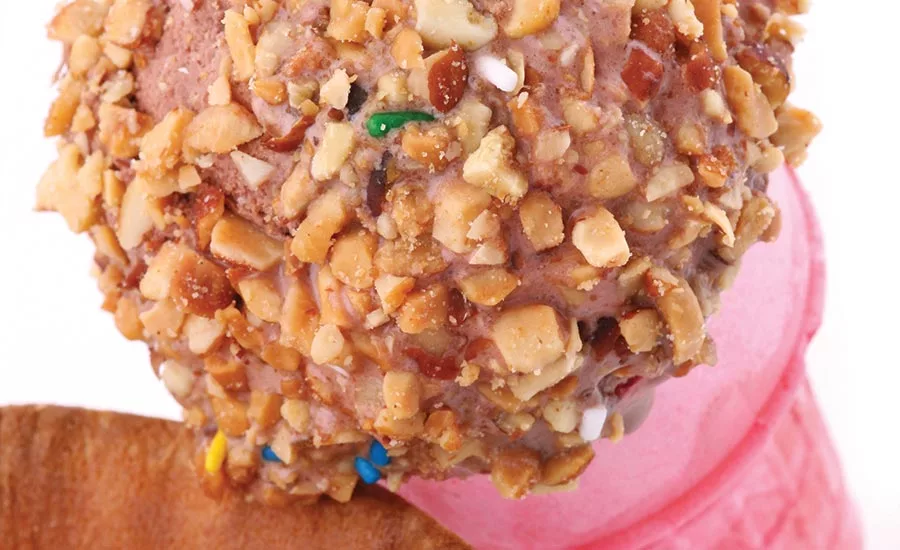 Ice Cream Cone Topped with Nut Analogs
