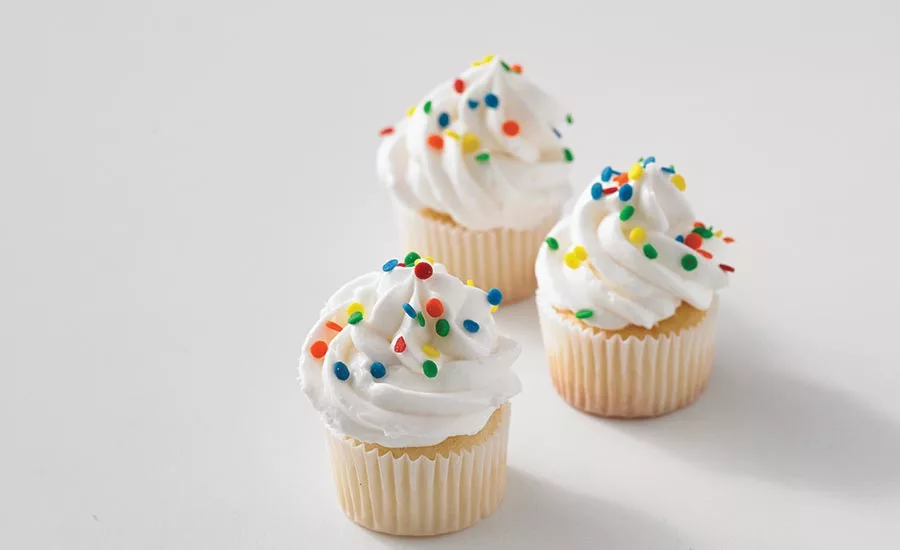 Mini Vanilla Cupcakes with Sprinkles