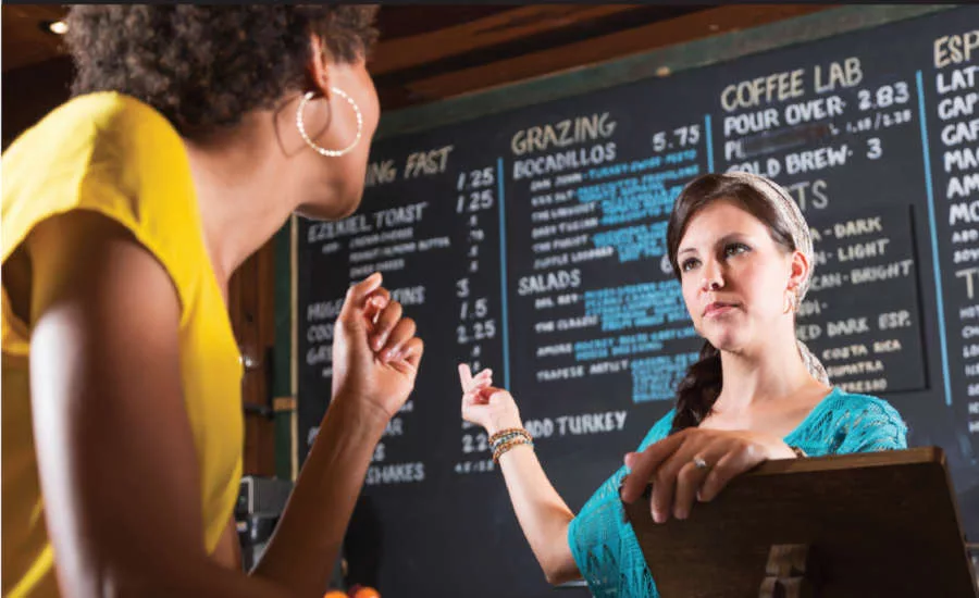 Foodservice Provider Selling Item to Customer
