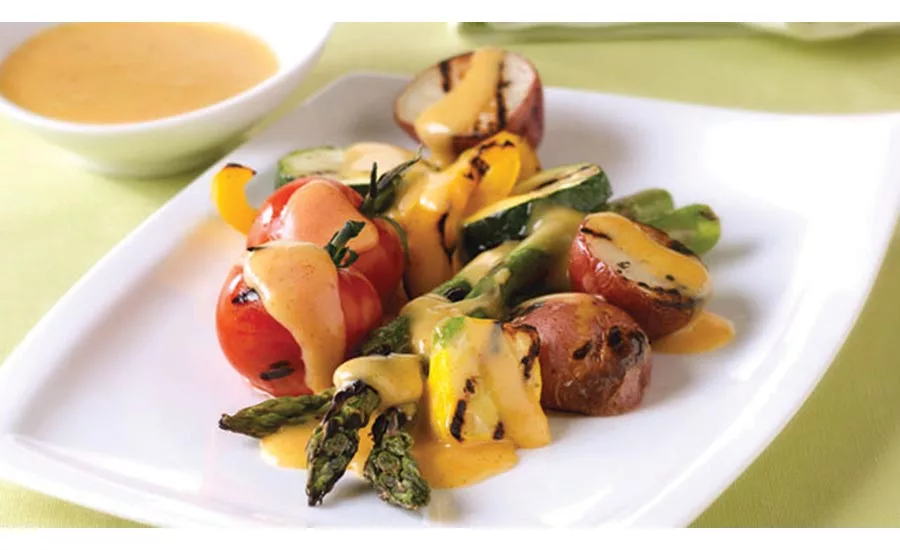 Vegetables Topped with Sauce