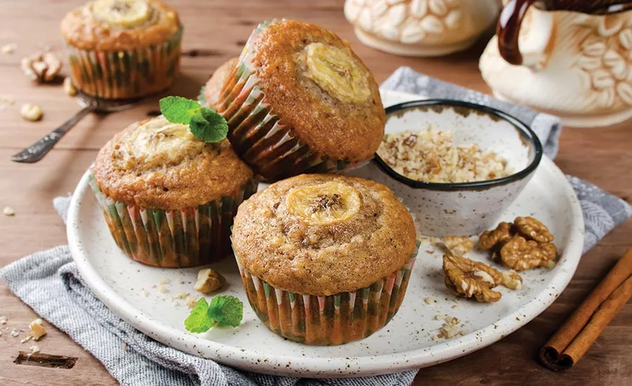 Plate of Banana Muffins