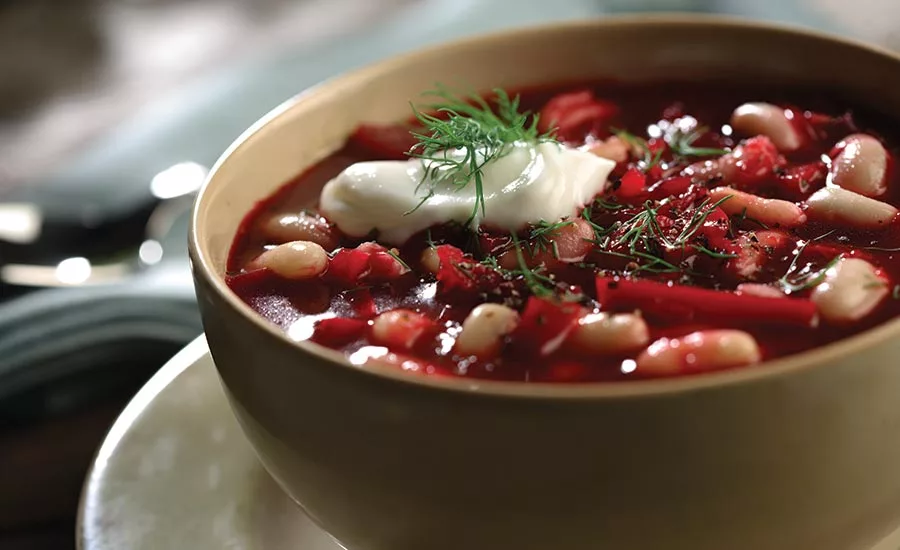 Bowl of Beet and Bean Borsht