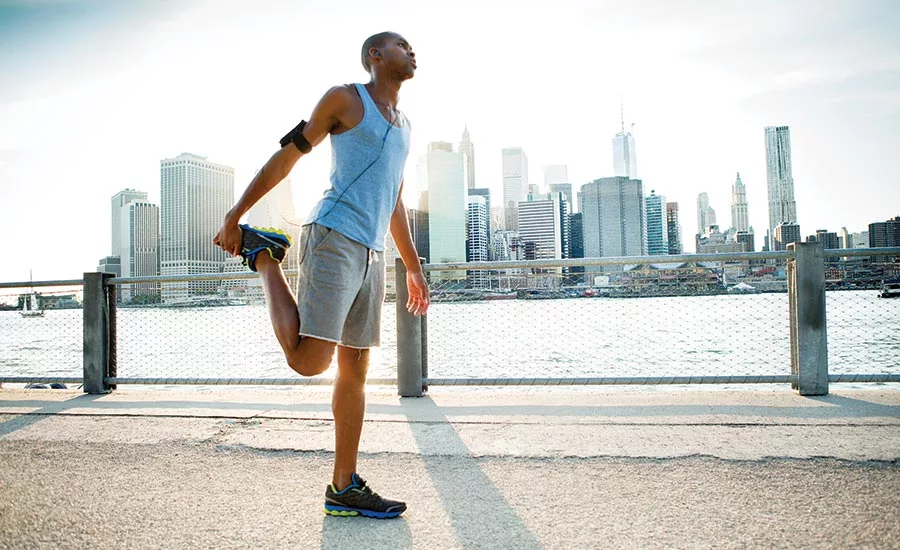 Man Stretching Before Run