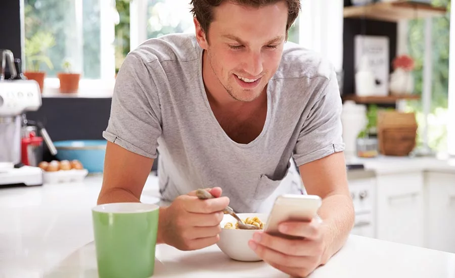 Man Eating Cereal