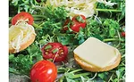 Salad with Cheese and Crackers