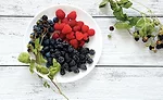 Plate of Blueberries, Blackberries, and Raspberries