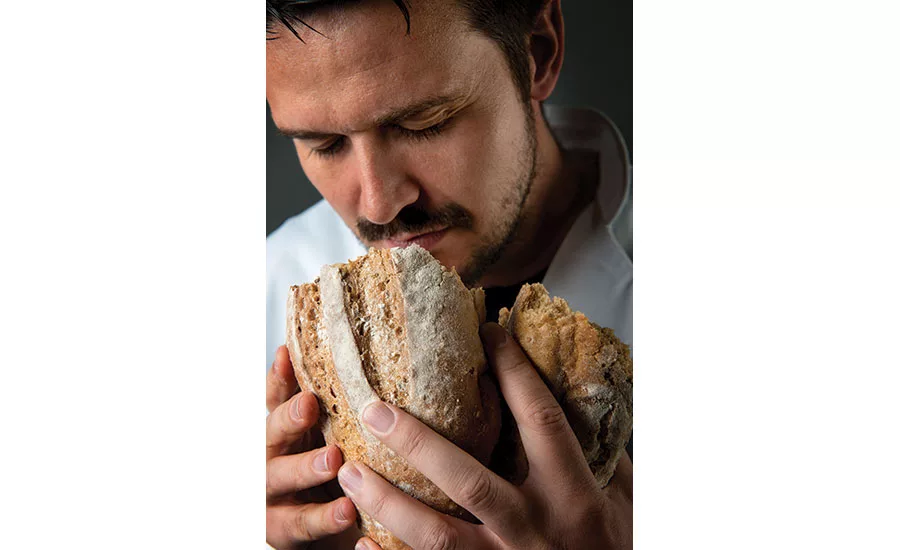 Man Sniffing Bread