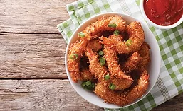 Bowl of Breaded Shrimp