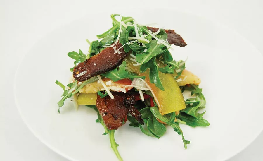Bourbon Bacon Peach Salad