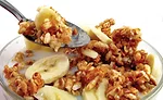 Bowl of Nuts and Banana Slices