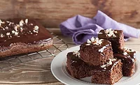 Chocolate Brownies Topped with Nuts