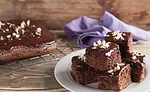Chocolate Brownies Topped with Nuts