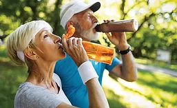 Senior Couple Drinking Water