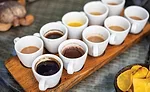Cups of Hot Beverages on Tray