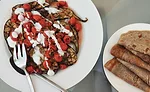 Grilled Eggplant and Freekah Flatbread
