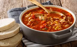 Slices of Bread and Bowl of Brunswick Stew