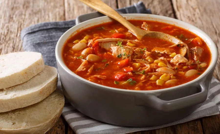 Slices of Bread and Bowl of Brunswick Stew