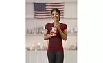 Gabby Douglas Holding Smoothie King Hydration Watermleon Smoothie
