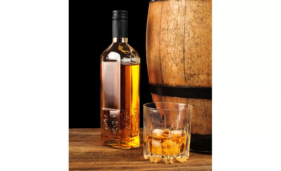 Bottle and Barrel of Bourbon