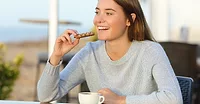 Young Woman Enjoying a Snack