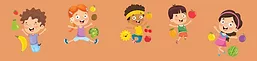 Kids with Healthy Foods