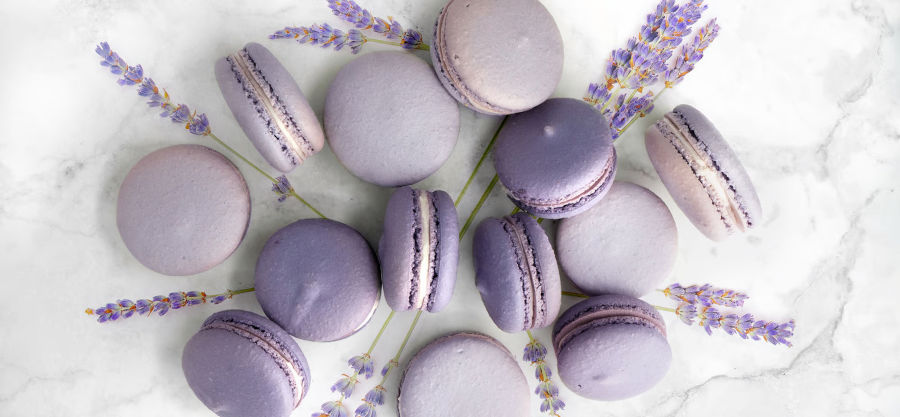 Array of Lavender Macaroons