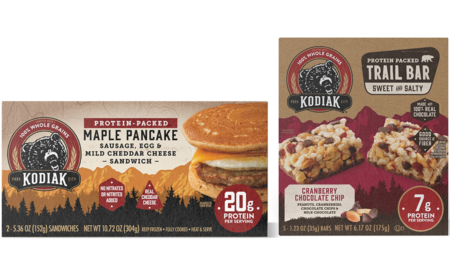Kodiak frozen breakfast sandwiches and shelf-stable trail bars