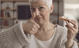 Woman eating nutrional food