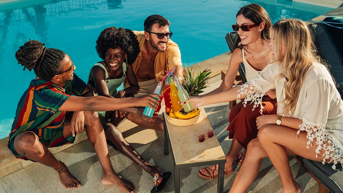 Millennials drinking together