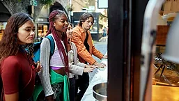 People at a street vendor