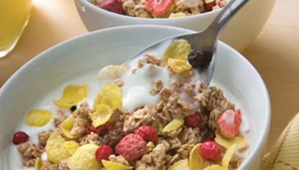 Bowl of fiber cereal