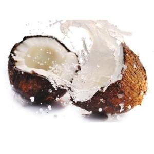 coconut, coconut split in half
