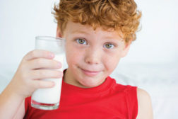 boy with glass of milk, dairy milk
