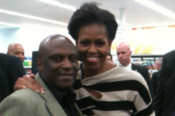 The First Lady and healthy eating expert and author Wilbert Jones discussed her Let's Move! Mission in October 25, 2011, in Chicago.