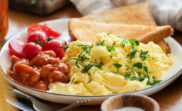 Plate of Tomatoes and The Vegg Vegan Scrambled Eggs