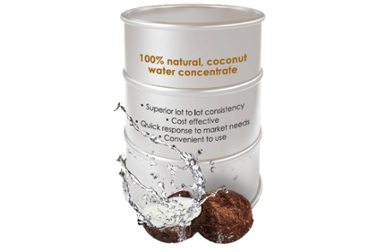 coconut water, coconut concentrate