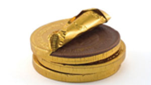 gold coin chocolate