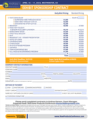 New Products Conference Contract